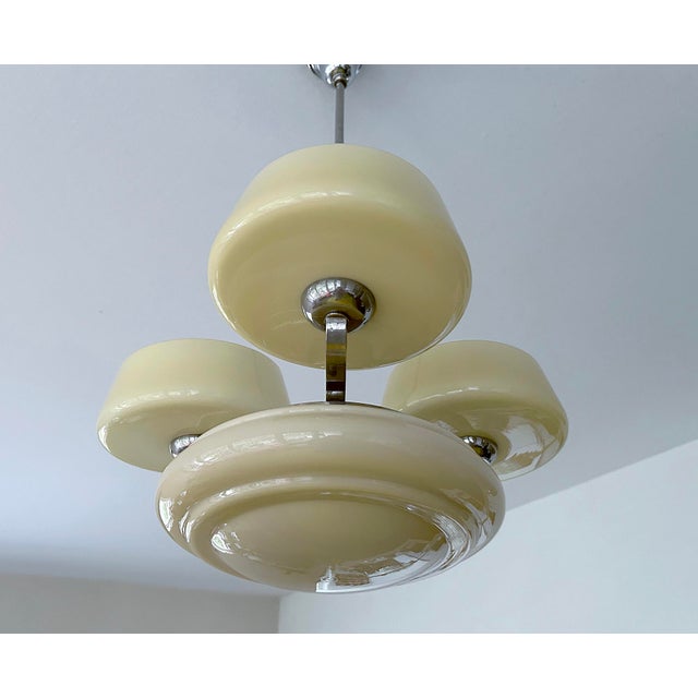 Lage Art Deco Pendant Light in Glass, 1930s For Sale - Image 14 of 18