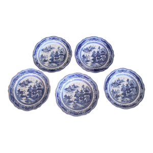 Group of Five Chinese Export Plates, Nanking Pattern