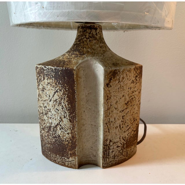 Haico Nietzsche Table Lamp for Søholm, Stoneware, Custom Shade, Denmark, 1960s For Sale In New York - Image 6 of 7