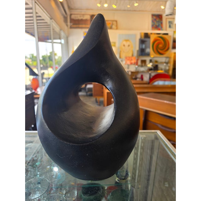 VTG MCM Brutalist Sculpture Handmade Terracotta Pottery Flame Minimalist Art For Sale - Image 4 of 12