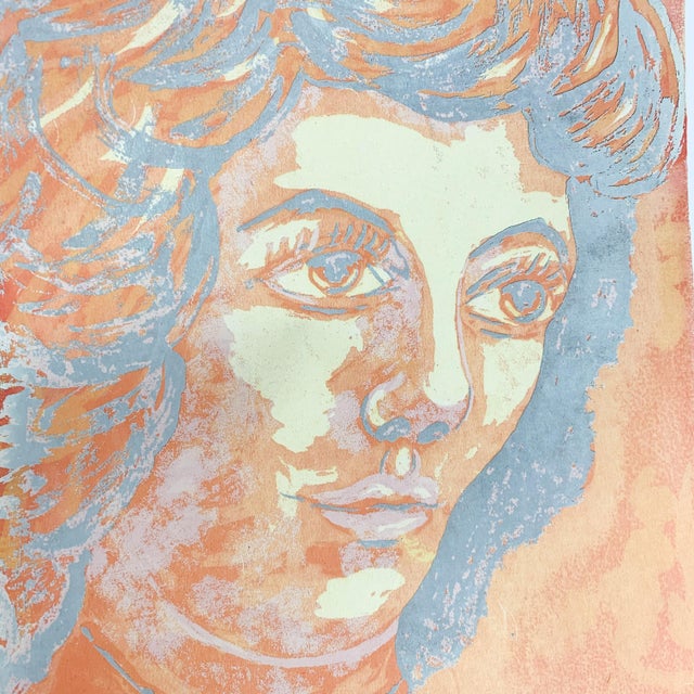 Mid 20th Century Vintage 60s MCM Pop Art Jean Curtis Print Serigraph Female Portrait Mid Century For Sale - Image 5 of 8