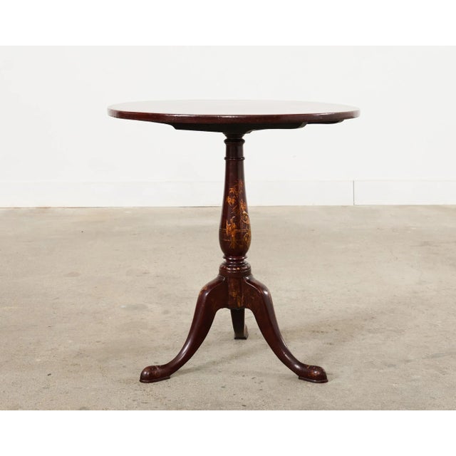 Traditional Georgian Style Lacquered Japonisme Tilt Top Center Table For Sale - Image 3 of 12