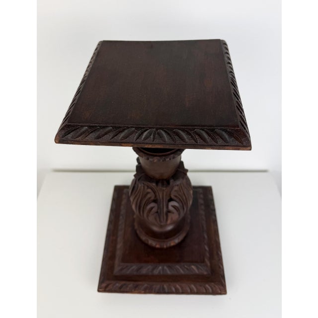 Baroque Antique Carved Wood Pedestal, 1890s For Sale - Image 3 of 17