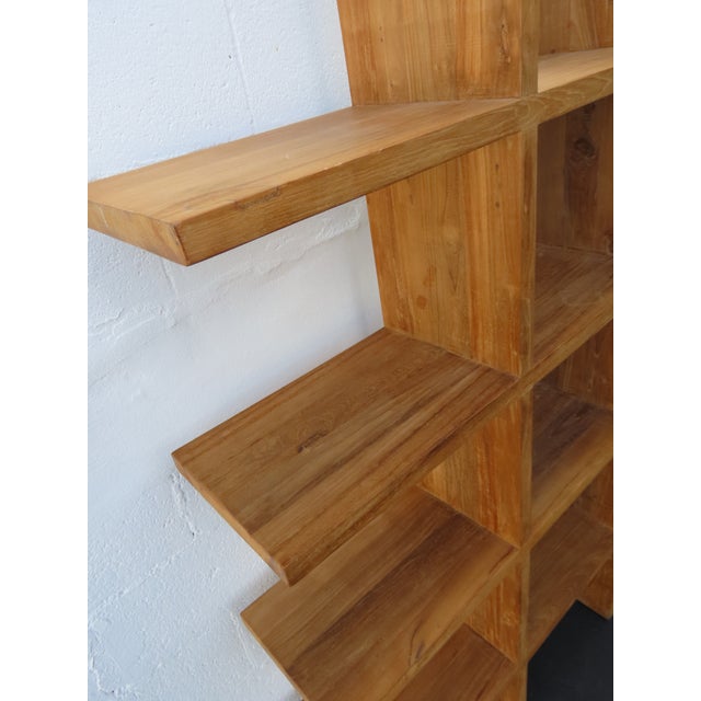 Wood Vintage Open Bookcase Display Shelving Etagere 6457 For Sale - Image 10 of 14