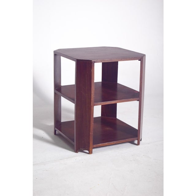 Wood Art Deco Side Table in Walnut, 1920s For Sale - Image 7 of 8