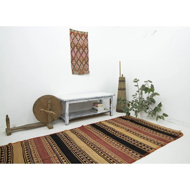 Vintage Wide Turkish Kilim Runner For Sale In Los Angeles - Image 6 of 7