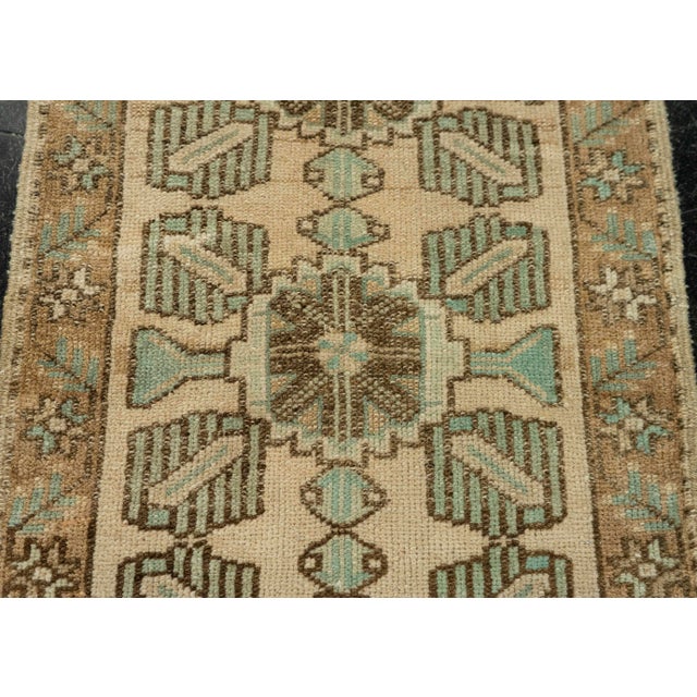Turkish Mini Rug Oriental Hand Knotted Vintage Rug 1'8" x 3'5" #21078 For Sale - Image 4 of 8