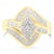 Contemporary 10K Yellow Gold Diamond Bypass Cluster Ring (1 Cttw, I-J Color, I2-I3 Clarity) - Size 6-1/2 For Sale - Image 3 of 7