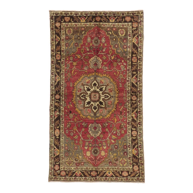 Vintage Turkish Oushak Rug - 03'11 X 07'01 For Sale
