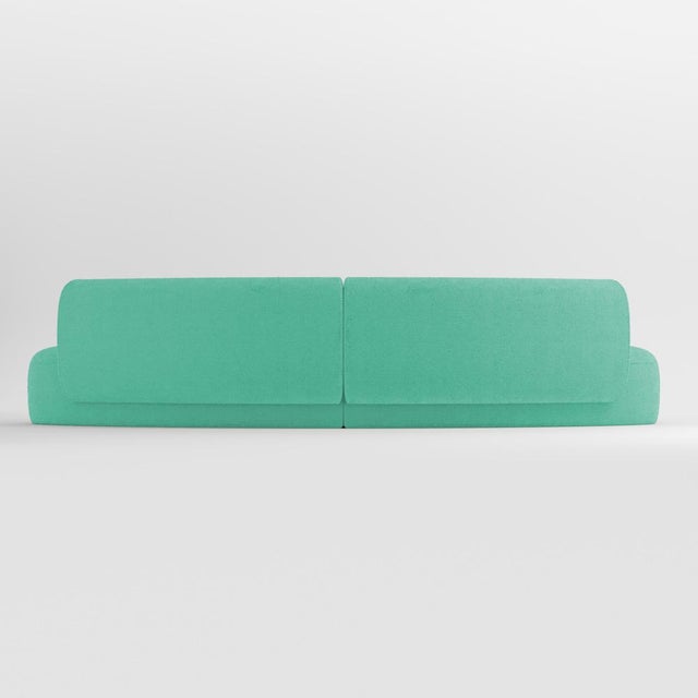 Contemporary Hug Modular Sofa in Boucle Turquoise by Ferrianisbolgi, Set of 2 For Sale - Image 3 of 6