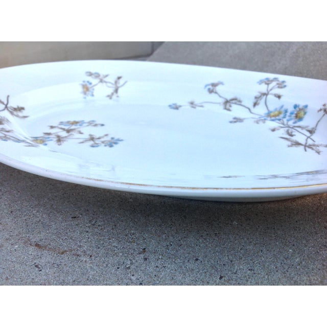 Ceramic Charles Field Haviland Oval Serving Platter Floral Schleiger 1311-1 (1882-1891) 15in. For Sale - Image 7 of 14