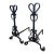 Antique Arts & Crafts Wrought Iron Pair Andirons Hart Top, Scrollwork & Spiral Accents, Twisted Lope Handles For Sale