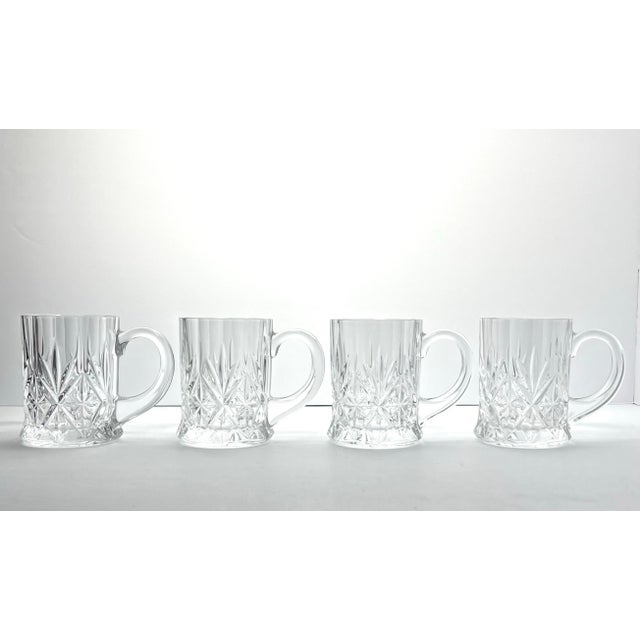 Cristal d’Arques “Chantilly Taille Beaugency” Set of 4 Crystal Mugs 4 1/8” 10oz Good condition. No chips, cracks, or...