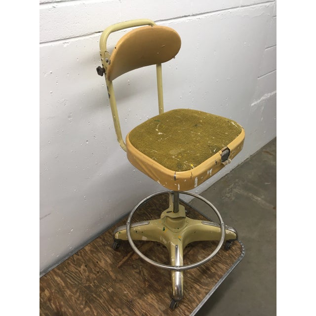 Globe Industrial Tanker Style Drafting Stool for Reupholstery For Sale - Image 13 of 13