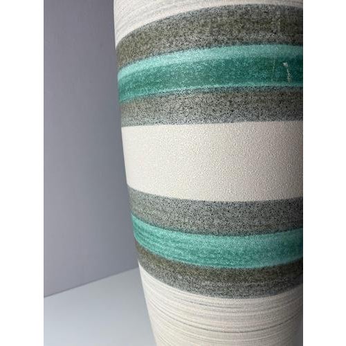 Green Floor Vase in Turquoise Grey from Bay Keramik For Sale - Image 8 of 11