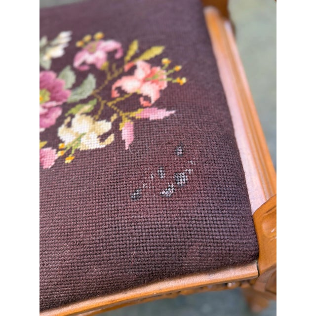 Wood Vintage French Louis XV Carved Wood Bench For Sale - Image 7 of 10