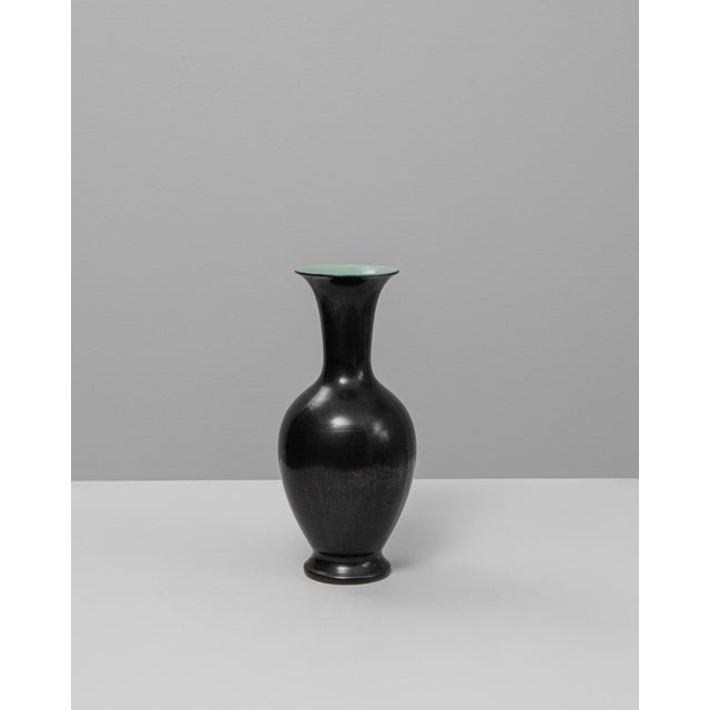 20th Century German Mid-Century Modern Black Ceramic Vase For Sale - Image 16 of 18