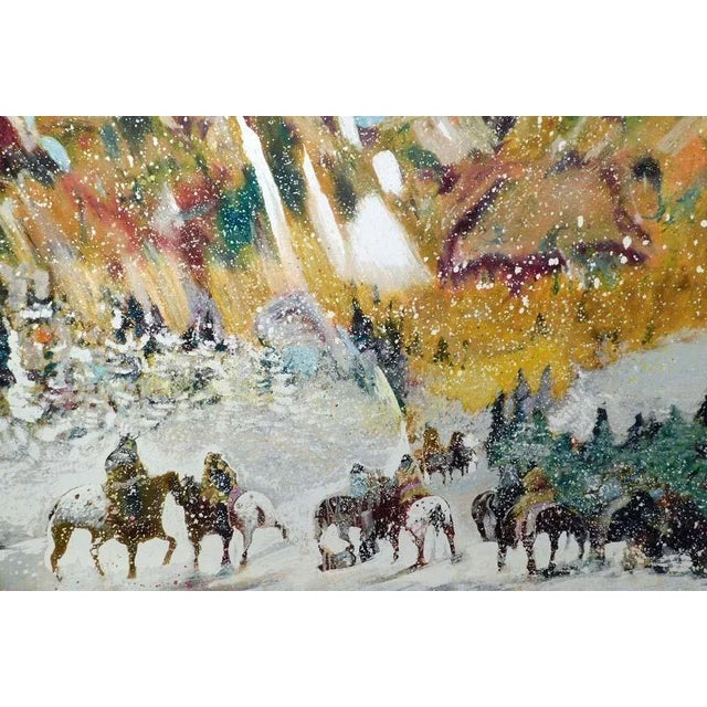 Earl Biss "Autumn Storm on the Crazy Woman Mountain" Hand Signed Limited Edition Serigraph For Sale - Image 4 of 10
