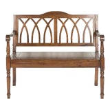 Image of Trellis Bench in Dark Teak For Sale