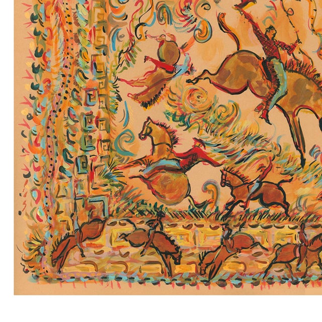 Contemporary Rodeo Bandana Print by Pauline De Roussy De Sales For Sale - Image 3 of 4