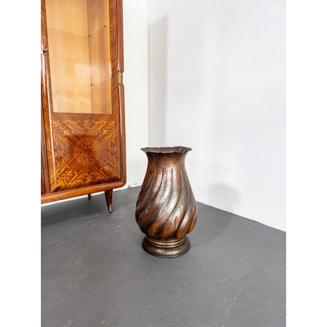Metal Italian Copper Amphora Vase, 1940s For Sale - Image 7 of 10