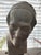 Stone 1960s Large Neoclassical Classical Male Bust Sculpture – White Stone/Marble on Black Marble Base For Sale - Image 7 of 12