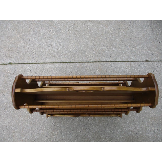 Large Wooden Magazine Rack With Shelves | Chairish