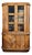 Vintage Split Reed Rattan China Cabinet For Sale