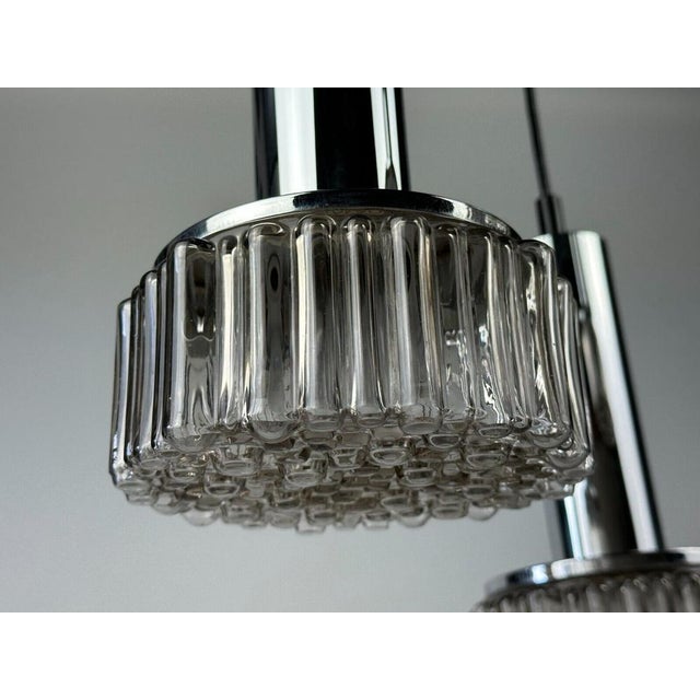 White Flame Cascade Lamp in Chrome Glass by Staff Leuchten, Germany, 1970s For Sale - Image 8 of 18