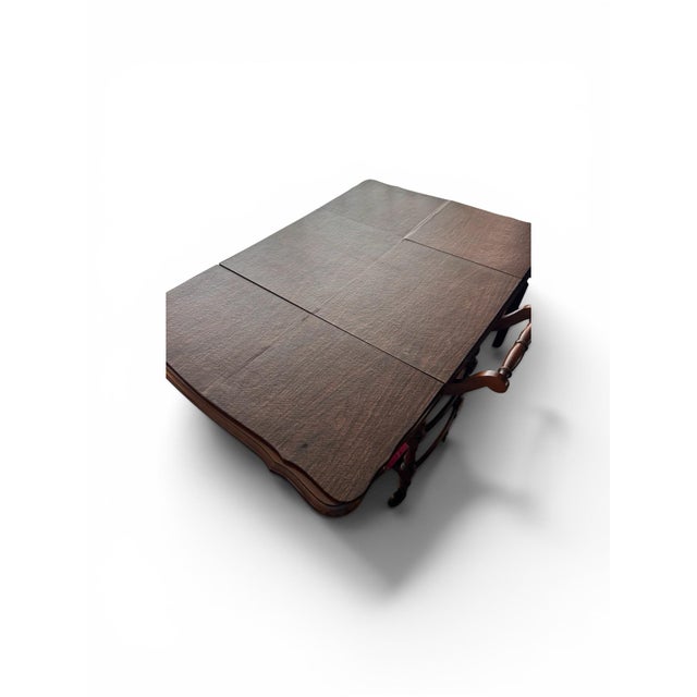 1980s Mid-Century Mahogany Tea Cart / Bar Cart With Extension Leaves and Table Pads For Sale In Chicago - Image 6 of 6