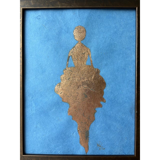 2020 Rene Romero Schuler Original Ballerina Ballet Painting “Gisha” in Copper Leaf, Framed For Sale - Image 10 of 15