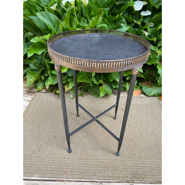 French Round Marble Top Lamp Tables For Sale - Image 4 of 12