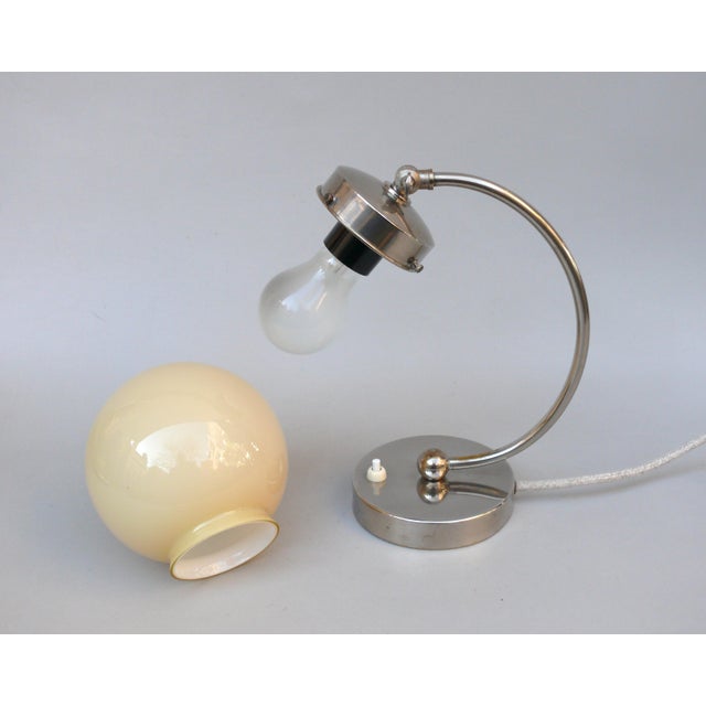 Vintage Bauhaus Bedside Lamp with Beige Cased Glass Shade, 1920s For Sale - Image 17 of 18