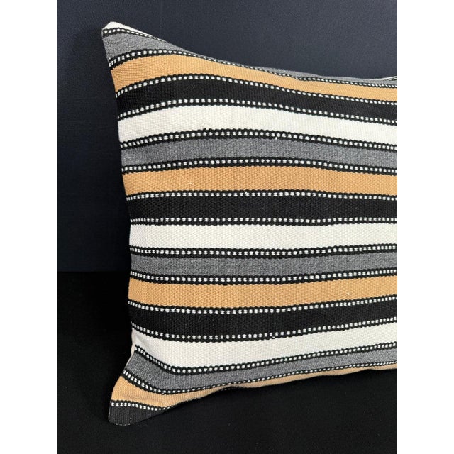 Turkish Hemp Pillow Cushion Natural Beige Black Cushion Cover 20x20 #18160 Enhance your home decor with our Kilim Pillow...
