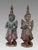 Super decorative pieces and sizeable early Antique Thai Teppanom Carved Wood Polychromed Guardian Statues or Figures....