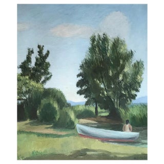 Eugene Martin, Animated Landscape, Oil on Canvas, 1937 For Sale