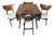 Mid-Century Modern Tola and Black Dining Table with Butterfly Chairs, 1960s, Set of 5 For Sale