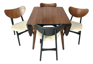 Mid-Century Modern Tola and Black Dining Table with Butterfly Chairs, 1960s, Set of 5