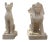 Large scale Egyptian sphinx and cat entryway statues in crackle glaze porcelain, circa 1980s. Piece dimensions: w12” x...