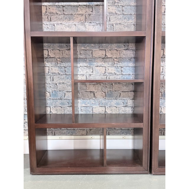 Ethan Allen Ethan Allen Curson Indonesian Mahogany Geometric Display Bookcase For Sale - Image 4 of 7