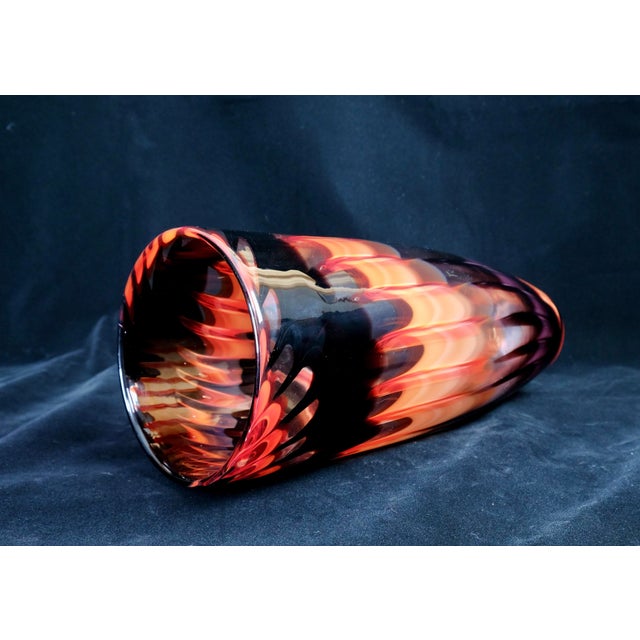 Large Mid-Century Fratelli Toso Murano "Fenicio" Flame Glass Vase For Sale - Image 10 of 12