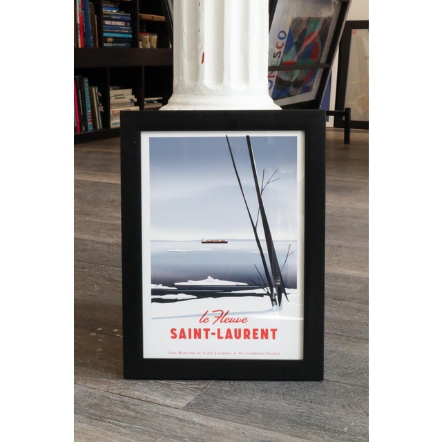 2019 Contemporary Poster, Pascal Blanchet, Le Fleuve St. Laurent, Small, Framed For Sale - Image 4 of 4