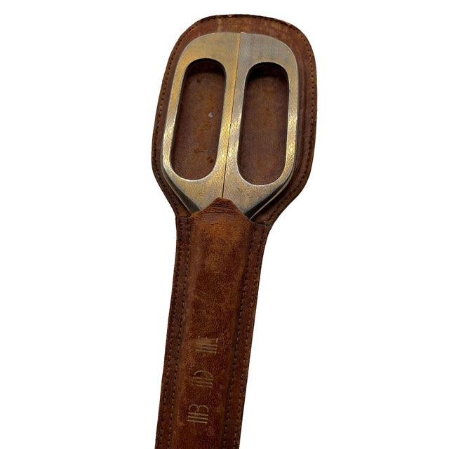 1930s Art Deco Brass Handle German Scissors in Leather Case by Arthur Salm For Sale In Los Angeles - Image 6 of 11