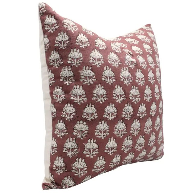 Art Deco Fabdivine Design Rustic Block Print Cushion Cover 12x20 Inch Duck Canvas-Chhatri For Sale - Image 3 of 4