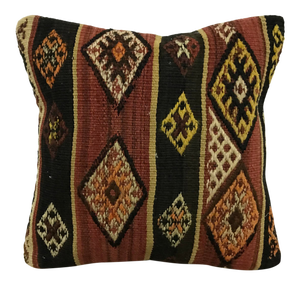 Turkish Red and Black Sofa Pillow Cover