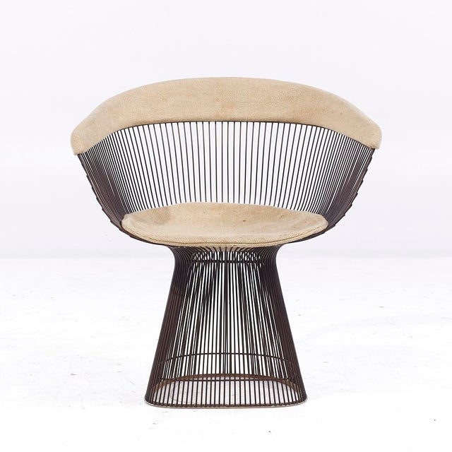Warren Platner for Knoll Mid Century Bronze Dining Chair This chair measures: 27.5 wide x 21.5 deep x 29.5 inches high,...