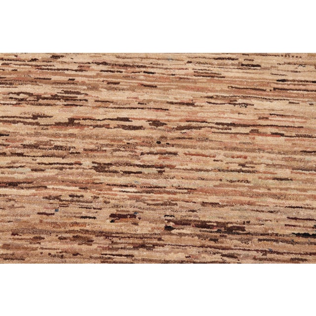 Bohemian Gabbeh Beige/Rust Wool Rug - 6'3'' X 9'0'' For Sale - Image 4 of 10