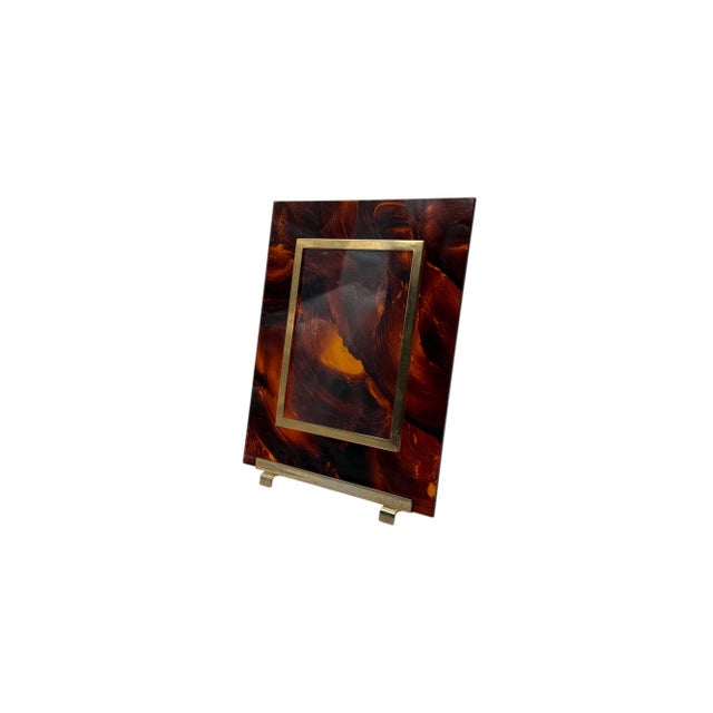 1970s Hollywood Regency Acrylic Glass Picture Frame, Italy, 1970s For Sale - Image 5 of 16