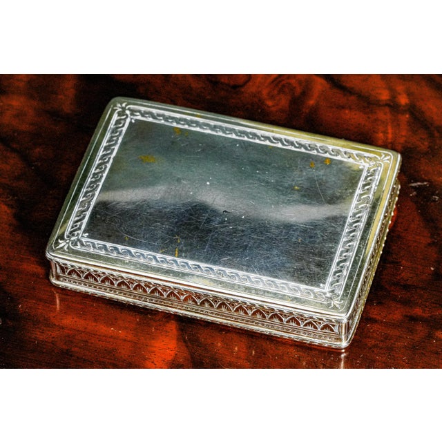Stunning Ornate European Continental Sterling Silver Malachite Enamel Antique Snuff Box For Sale - Image 16 of 17
