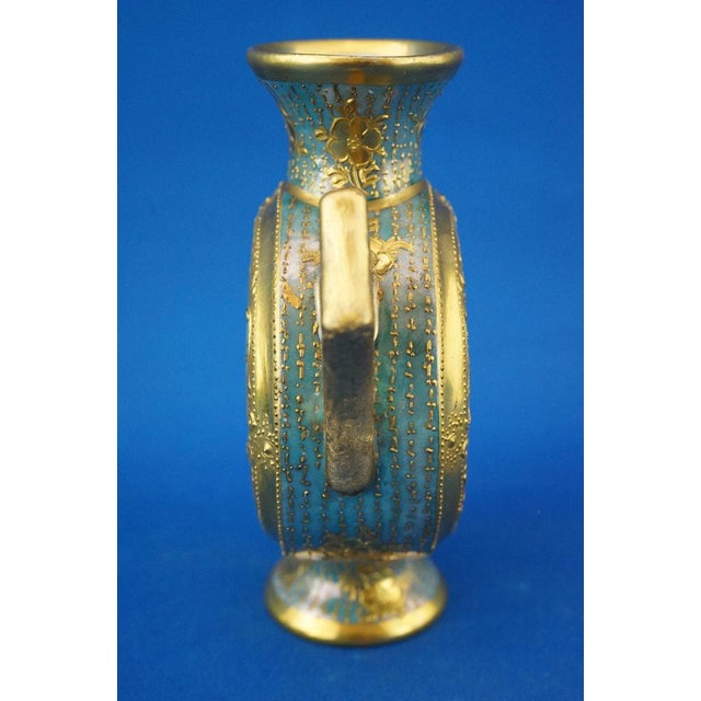 Perfume Bottle or Porcelain Vase with Gold Decorations by Radler & Pilz factory, Austria, Late 1800s For Sale - Image 8 of 18